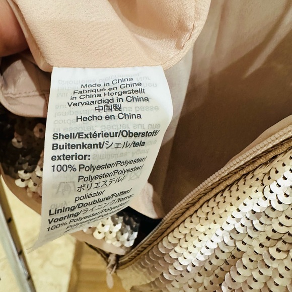 J. Crew Shimmering Gold Sequin Boxy Blouse Top w Black Ribbon Bow Ties Size 10 - Picture 11 of 11